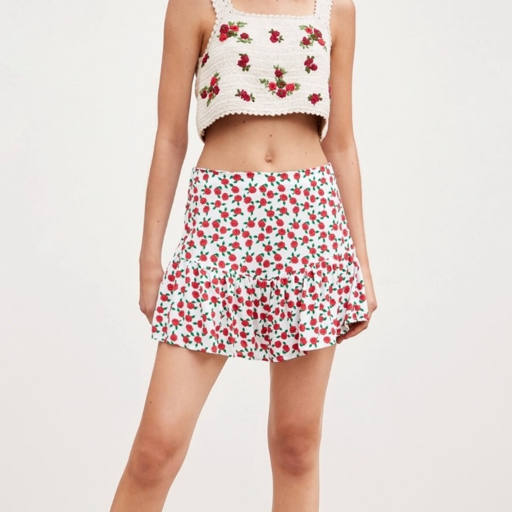 Zara rose printed skort - Picture 1 of 6